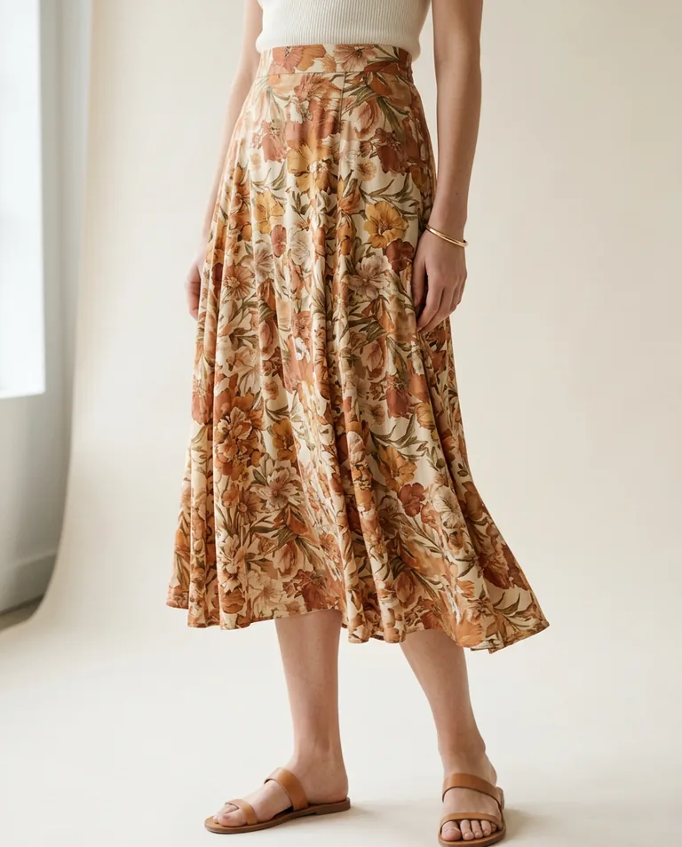 Falda Midi Estampada