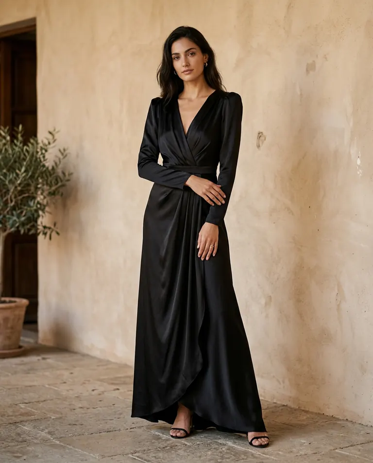Vestido Largo Satinado Noche